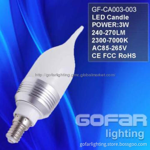 LED candle Light 3W LED E14 (CE/RoHS/FCC)